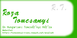 roza tomcsanyi business card